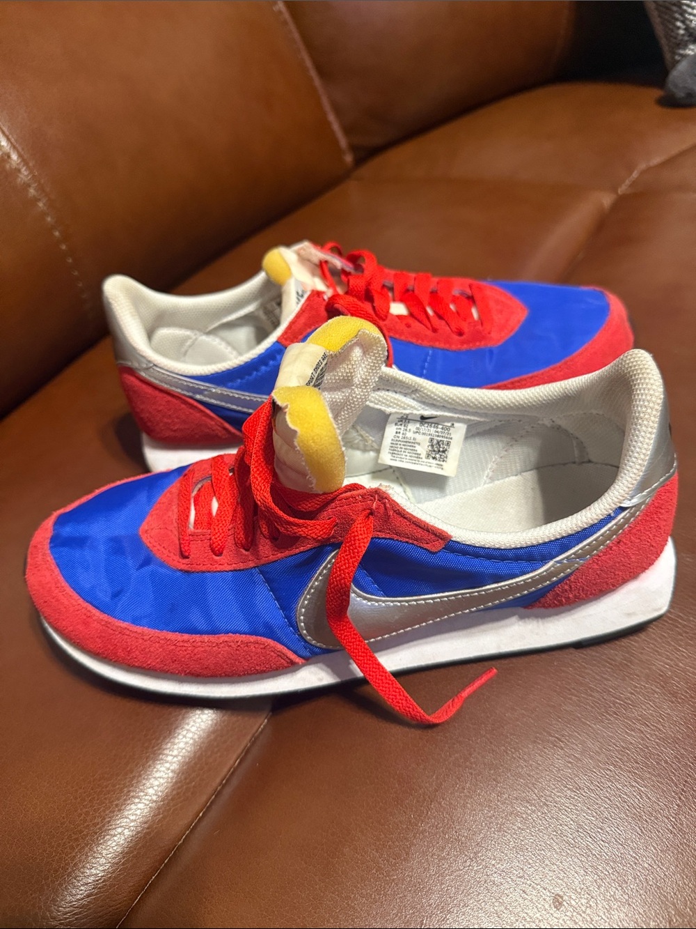Nike Red, Blue and Silver Retro Runner Sneakers